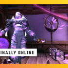 WoW: Transmog revizyonu nihayet düzeltildi, ama bunun bedeli ne oldu? An image for PC Gamer's Terminally Online column, wherein an ethereal floats inside a transmogrification store.