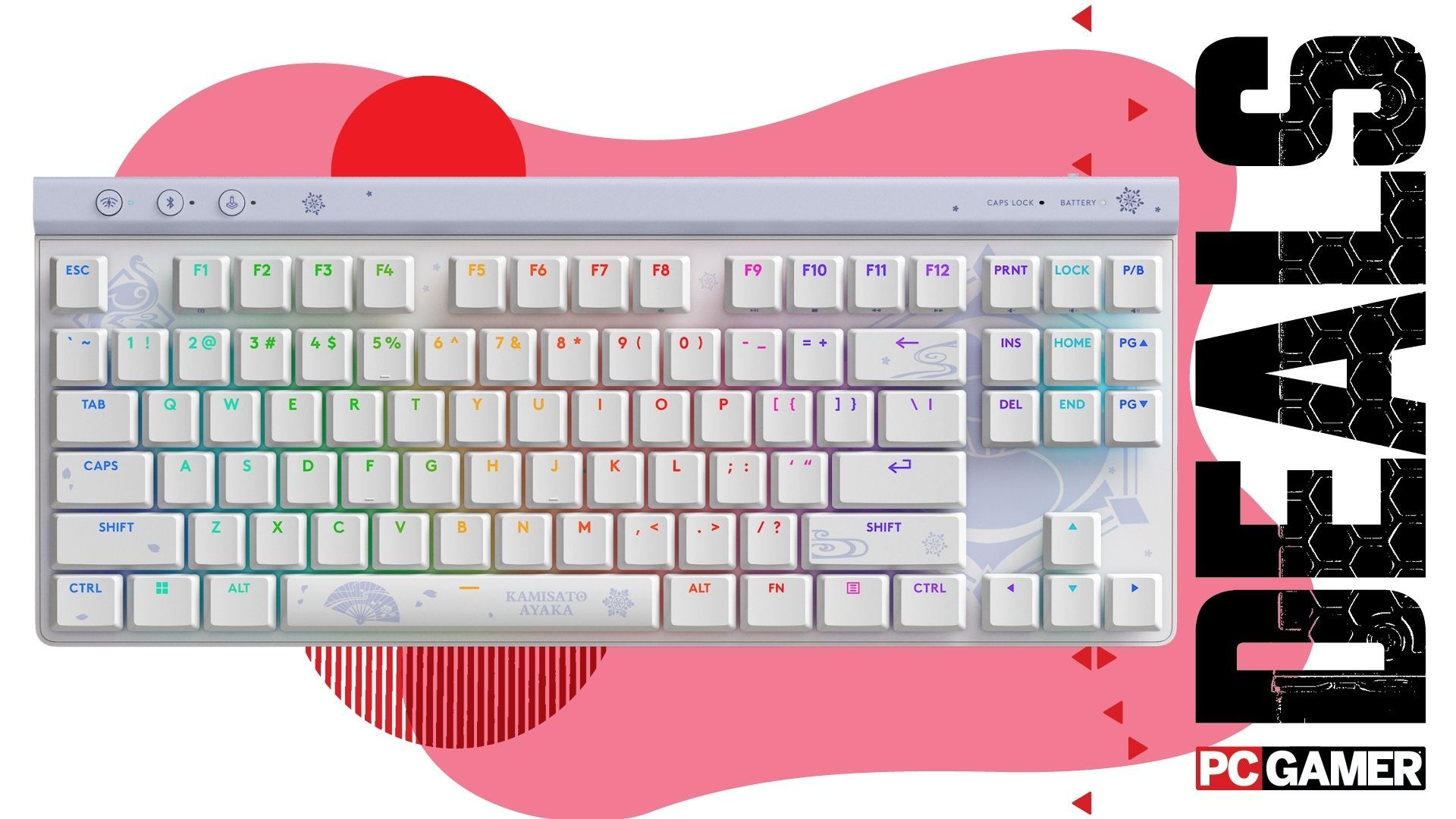 Logitech G515 TKL on a pink deals background